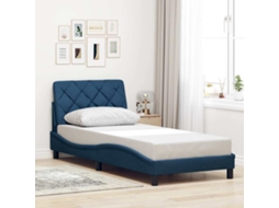 Estrutura De Cama Sem Colchão 90x200 Cm Tecido Azul