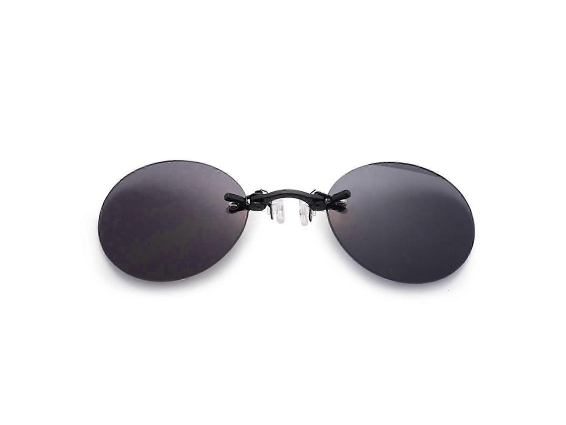 Óculos De Sol Redondos Sem Armação, Estilo Mini Vintage, Com Clipe Nasal E Proteção Uv400.