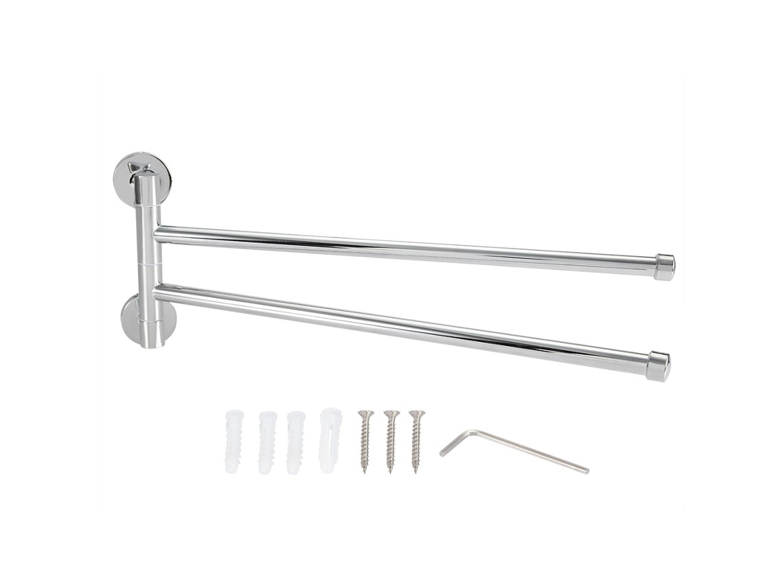 Suporte De Toalhas Giratório De Parede Com 2 Braços.