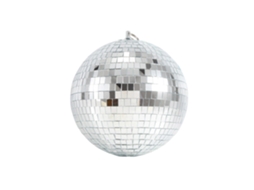 Bola de discoteca espelhada de 20 cm com luz brilhante, efeito de iluminação de palco colorido, grandes tecidos de Natal prateados, Slowmoose