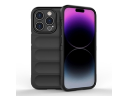 Capa Halinuia Para Iphone 15 Pro Magic Shield Tpu Preto (proteção Integral, Interior Em Flanela)
