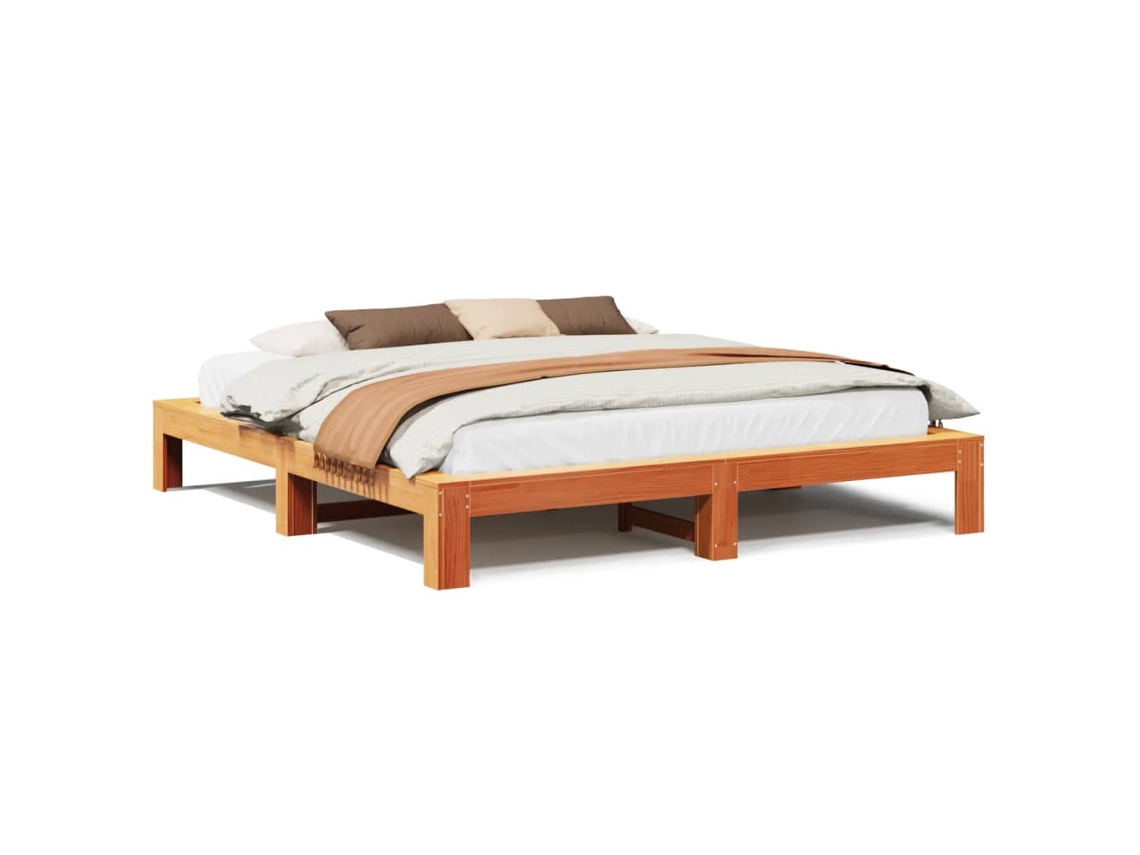 Bed Frame, Bed Frames Vidaxl Marrom Madeira De Pinho (180 X 200 Cm)