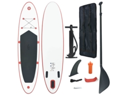 Vidaxl Prancha De Paddle Sup Insuflável Vermelho E Branco