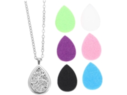 Colar Difusor De Perfume Em Aço Inoxidável Com Pingente De Coração De 4x3 Cm, Colar Para Aromaterapia