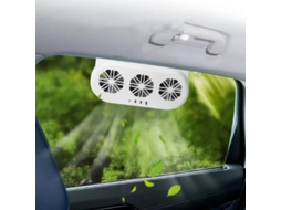 Ventilador para carro com porta USB - Branco - Energia solar - Exaustor para carro com 3 saídas - Ventilador elétrico de refrigeração