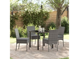 Vidaxl Conjunto De Jantar Para Jardim 5 Unid. Cinzeto