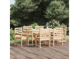 Vidaxl 7 Pcs Conjunto De Jantar Para Jardim Madeira De Pinho Maciça