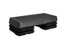 Stepper aeróbico ajustável, 3 níveis, 10/15/20cm, superfície antiderrapante, plástico, cinza