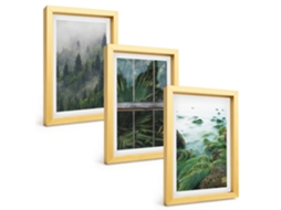 Composição De Quadros Floresta, Neblina, Margem De Rio, Estufa Espelharte (3 Peças 20x30 Cm)