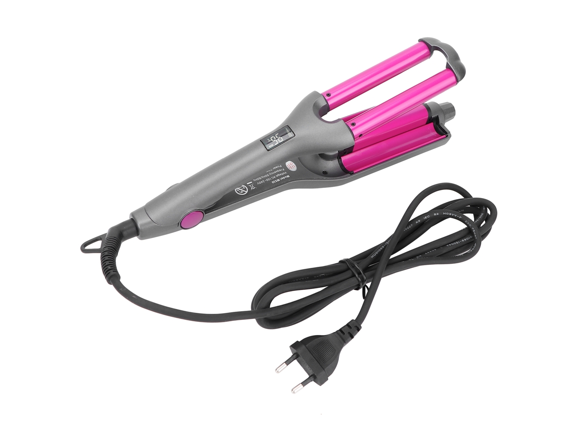 2026 plancha de Rizo de 3 Barriles Wand com Temperatura Ajustável e Aquecimento Rápido, Plugue 100 240v para Pentear