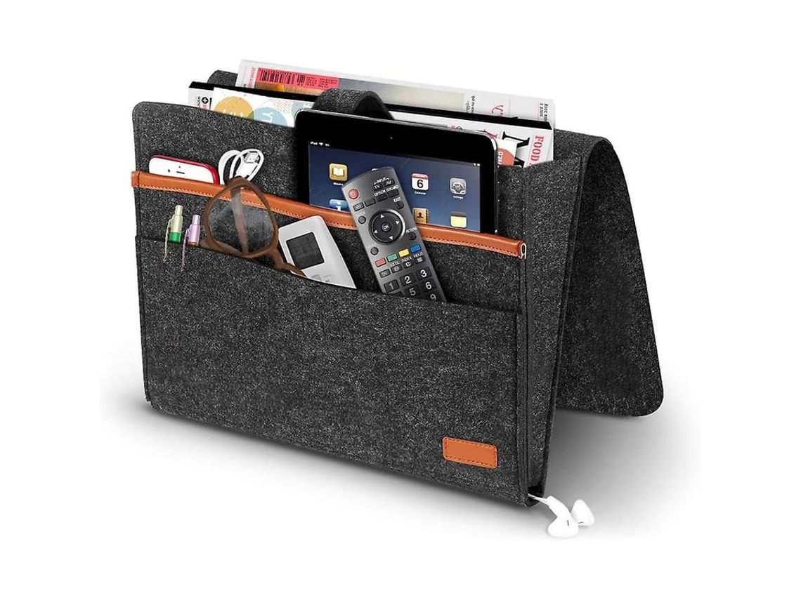 Sacola De Armazenamento De Cama Com Bolsos Para Celular, Tablet E Controles