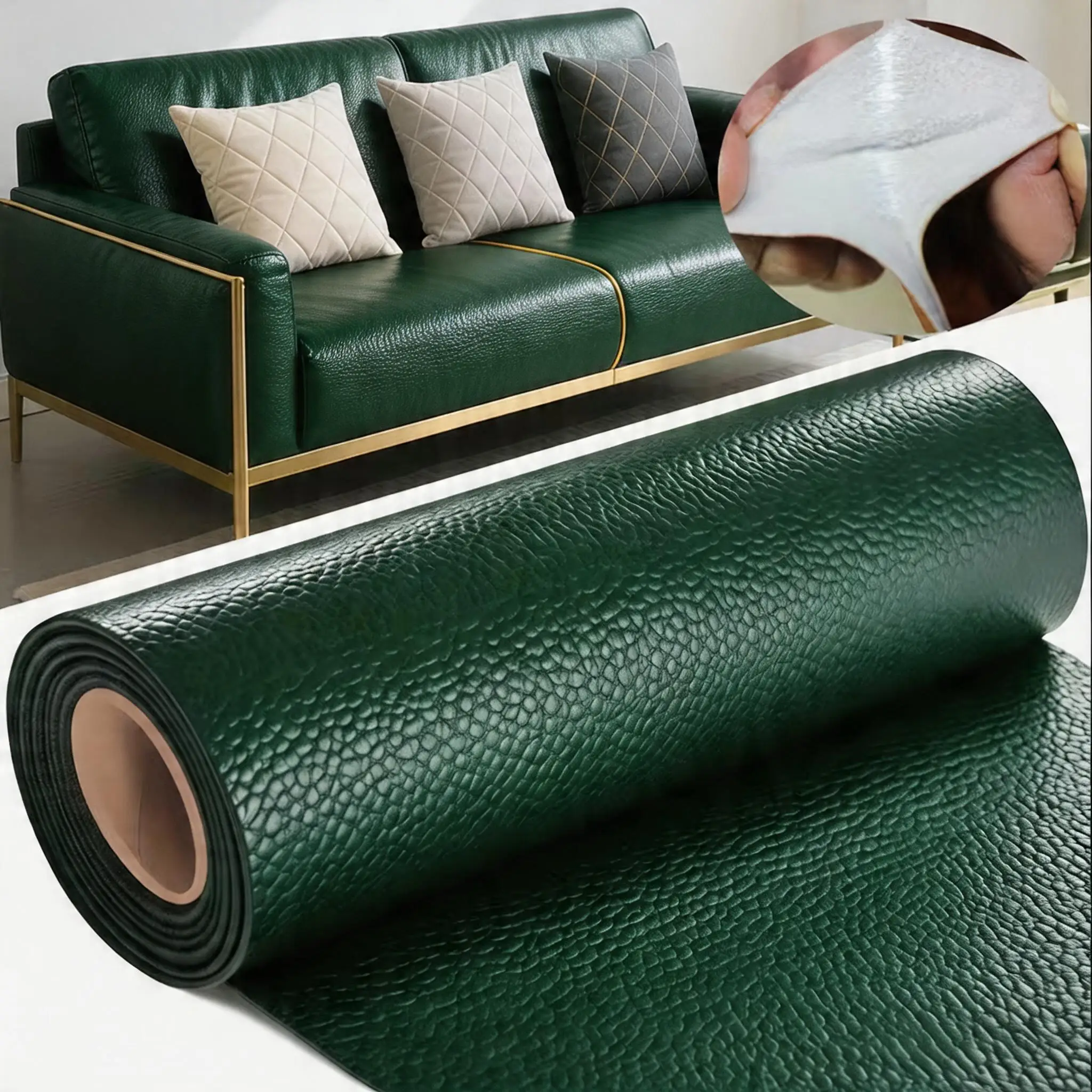 (verde Escuro, 20x100cm) Adesivo De Reparo Em Couro Pu Autoadesivo, Alta Aderência, Impermeável E Resistente Ao Desgaste, Adequado Para Sofás.
