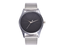 Reloj De Cuarta Para Parejas Unisex Con Correa De Malla Negro Zhoulianfa