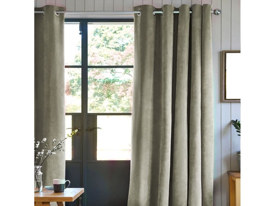 Cortina Toque Veludo Taupe 140x250
