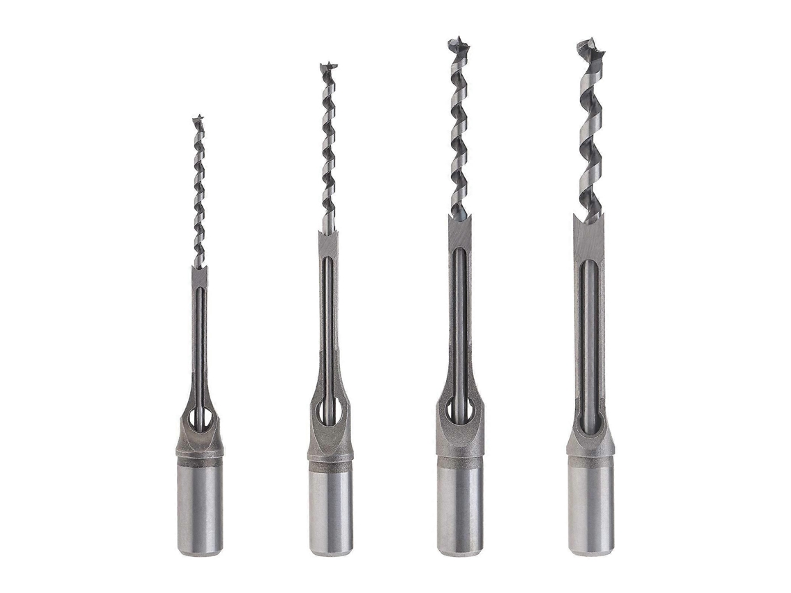 Kit de 4 Brocas de Buracos Quadrados para Carpintaria, Tamanhos 6.4mm/8mm/9.5mm/12.7mm, Ferramenta para Construção e Decoração