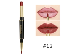 Lápiz Labial De Doble Cabeza Impermeable Y Lápiz Labial Matte De Larga Duración Cosmético (12)