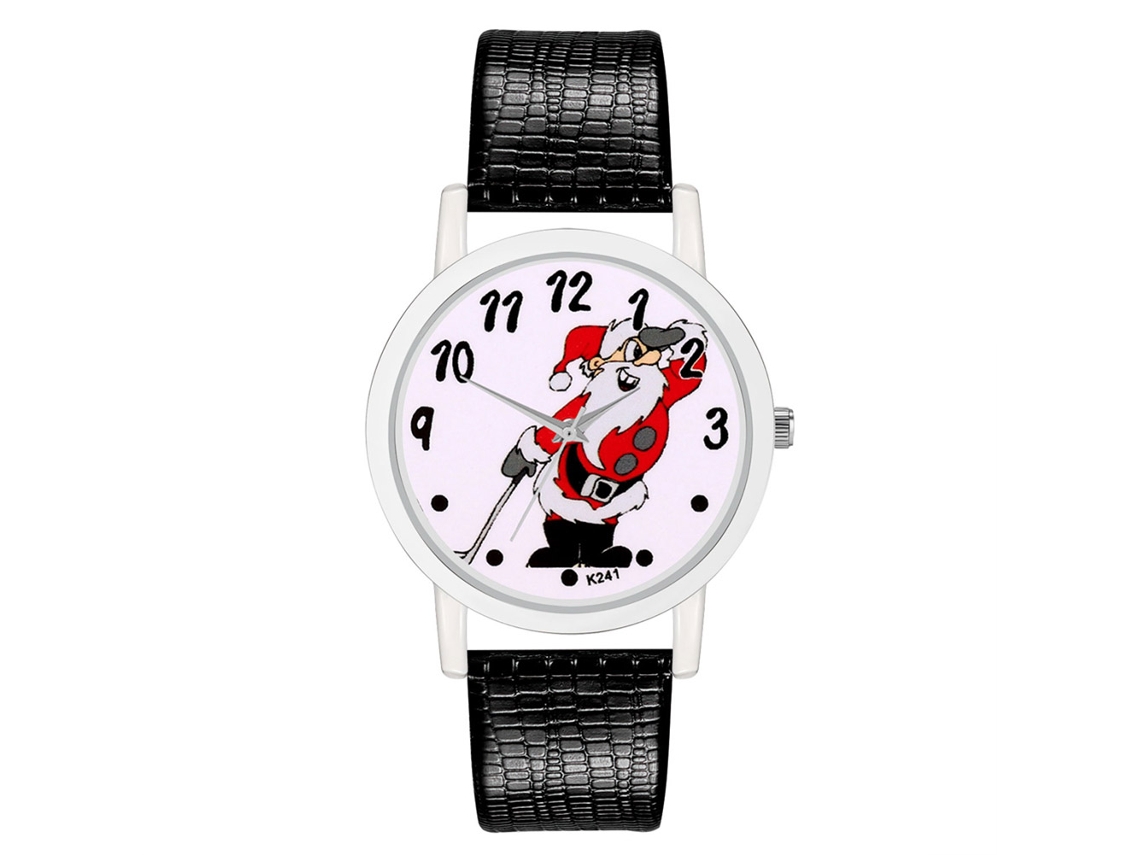 Relógio de Quartzo Vintage Estilo Simples Pulseira de Couro Pu Unissex Preto