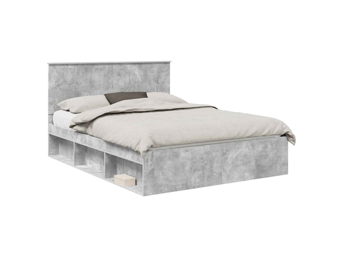 Estrutura da Cama com Cabeceira Cinza Concreto 150x200 cm MAISON EXCLUSIVE