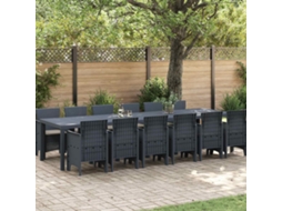 Vidaxl Conjunto De Jantar Para Jardim 13 Pcs Antracite Rattan Polt
