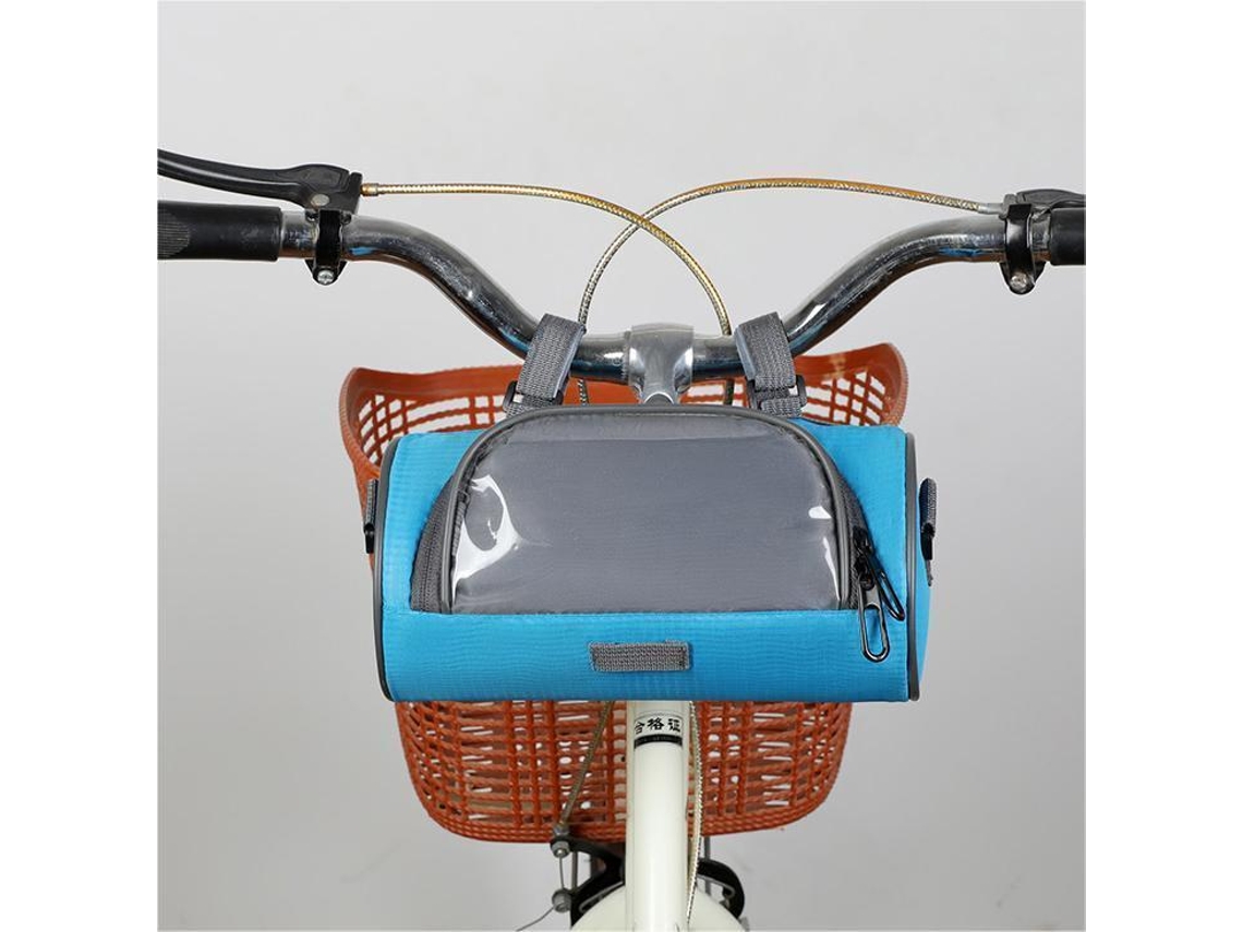 Bolsa De Guiador Para Bicicleta - Bolsa Para Bicicleta - Bolsa Para Telemóvel - Compartimento Transparente - Alça Ajustável - Grande Capacidade - Azul