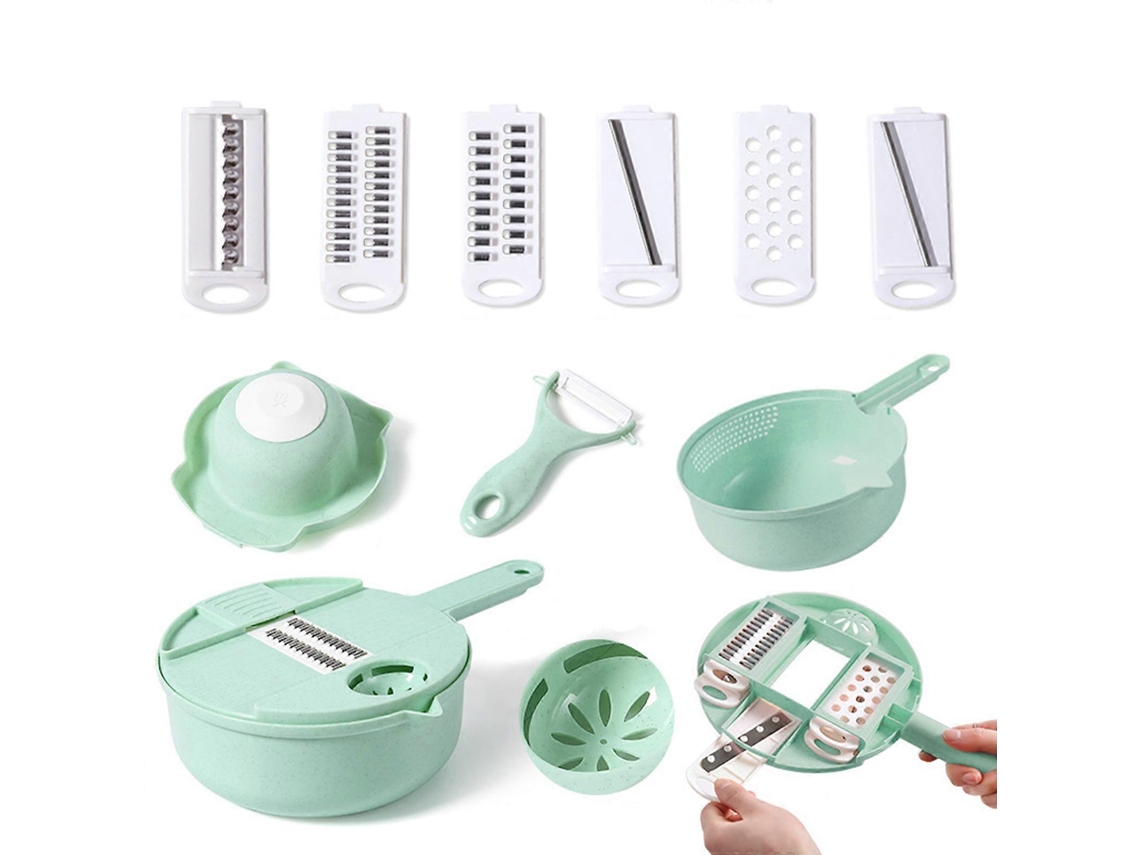 Picador De Vegetais, Picador De Alimentos 12 Em 1, Com Recipiente Picador De Vegetais, Bandolim Everley891