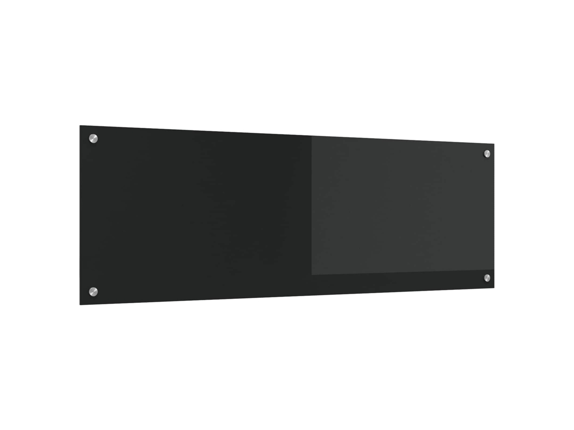 Vidaxl Painel De Cozinha Preto 120 X 40 Cm Vidro Temperado