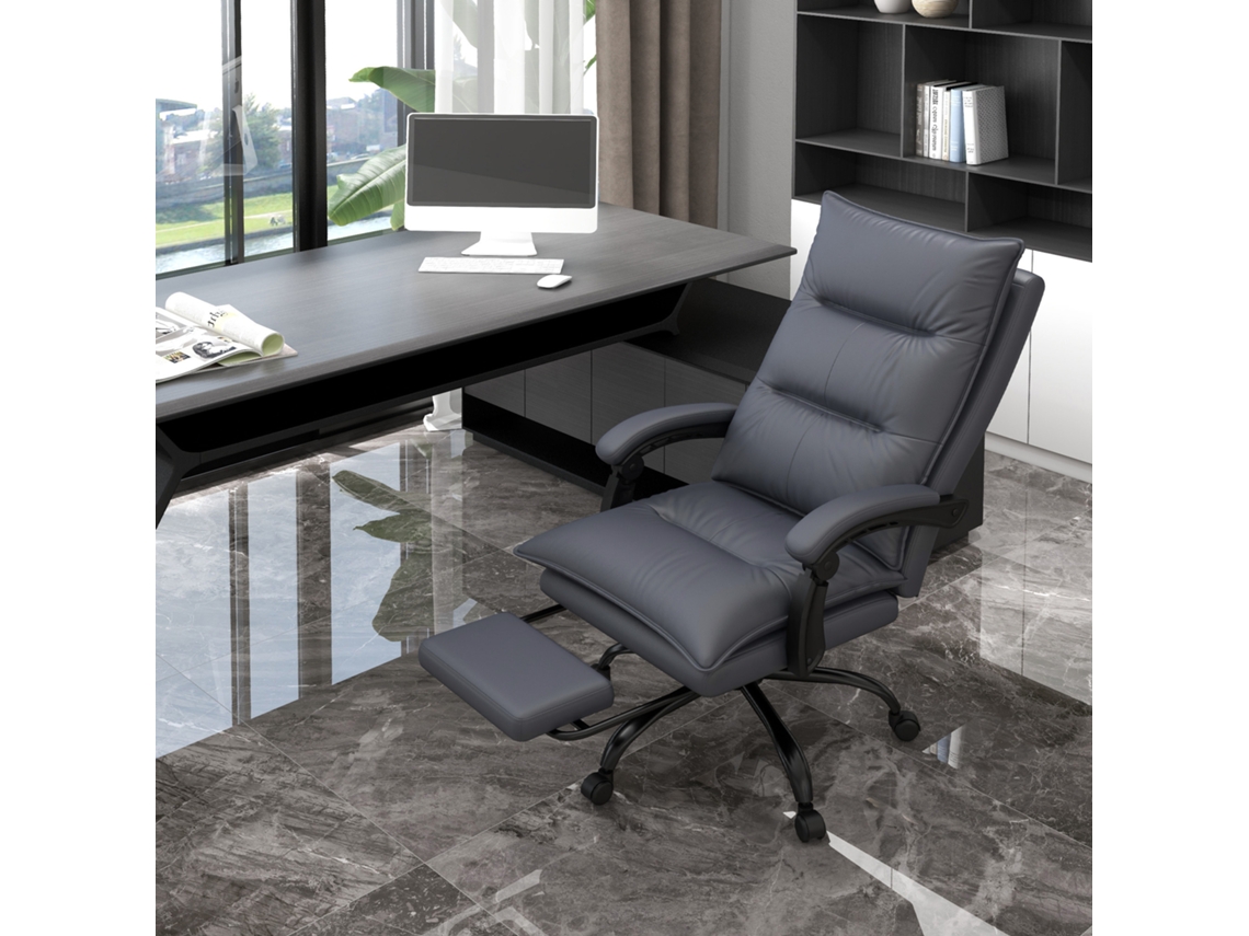 Office Chair With Massage Function Heating Function, Footrest, Up To 120 Kg, Dark Gray