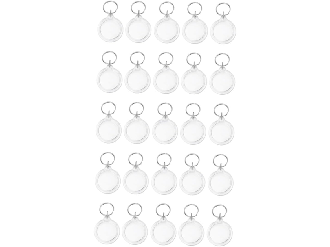 Conjunto De 25 Chaveiros Com Moldura Transparente Para Fotos, Chaveiros Redondos Personalizados Com Moldura.
