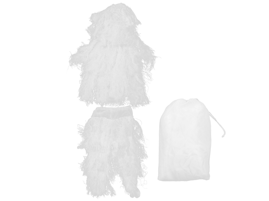 Traje de camuflagem de neve para crianças, tamanhos 1.3m e 1.5m, para caça e tiro ao branco
