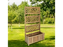 Vidaxl Floreira De Jardim Com Treliça Bambu 70 Cm