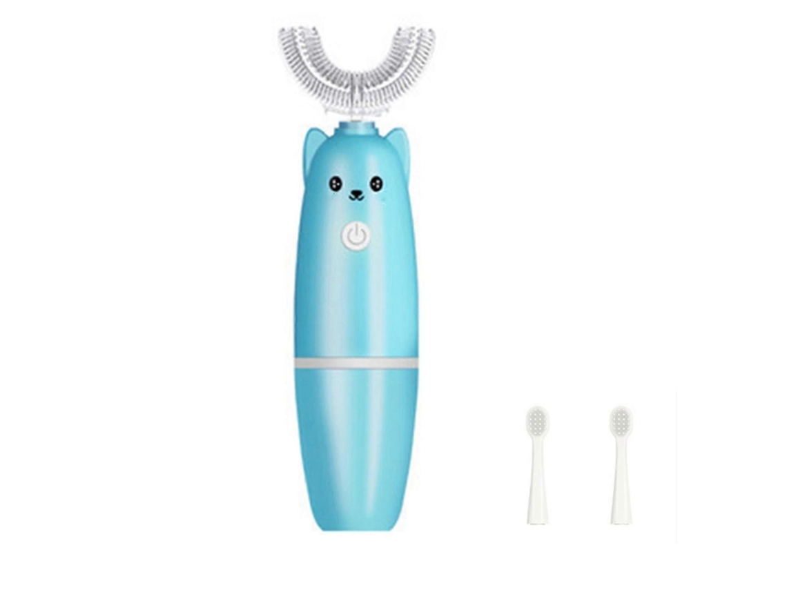 Conjunto De Escova De Dentes Elétrica Infantil Em Formato De U Com Desenho Animado, Ferramenta Portátil Para Limpeza Dos Dentes.