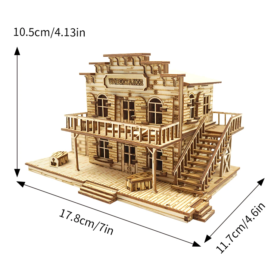 Quebra cabeça 3d de uma Cabana em um Oásis no Deserto, uma Maquete de Madeira para Férias em Meio À Natureza Selvagem. MDUG