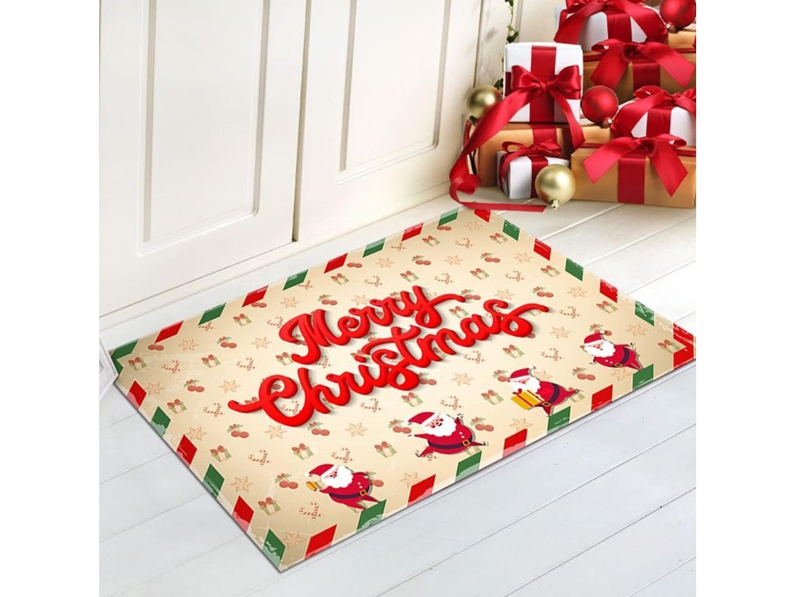 Tapete De Natal, Tapete Entrada Não Derrapante, Tapete Absorvente, Decoração Natalina, 40x60cm