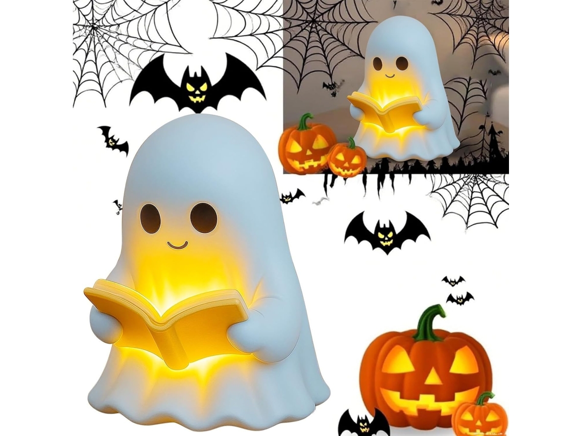 Abajur De Leitura Fofo Em Formato Fantasma, Luz Noturna De Fantasma Para O Halloween, Decoração De Halloween, Luminária