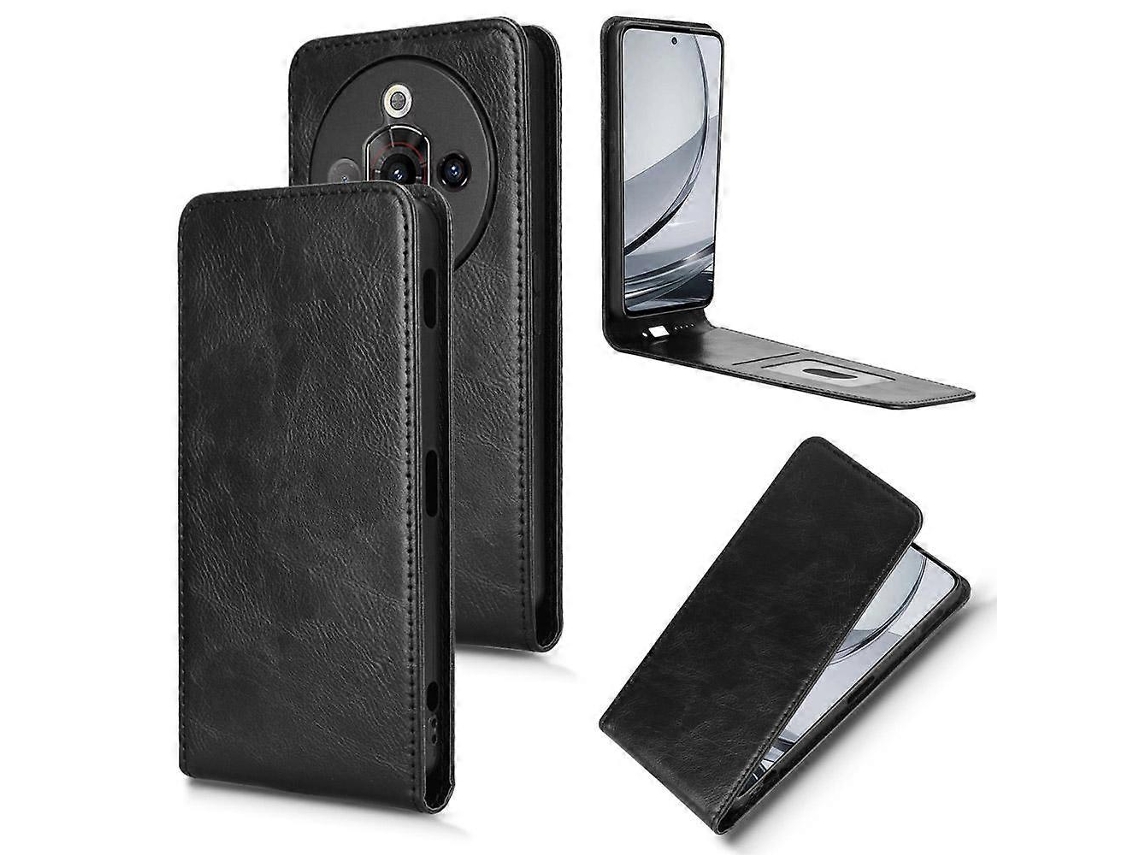 Capa De Couro Com Flip Vertical Magnético Para Celular