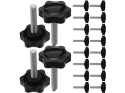 Pacote com 20 Parafusos de Asa Estrela M8 X 40 Mm com Botões de Plástico Pretos para Fixação. SFUSHOS