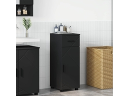 Vidaxl Armário De Banheiro Com Gaveta Com Porta Preto 30 X 35 X 80 Cm