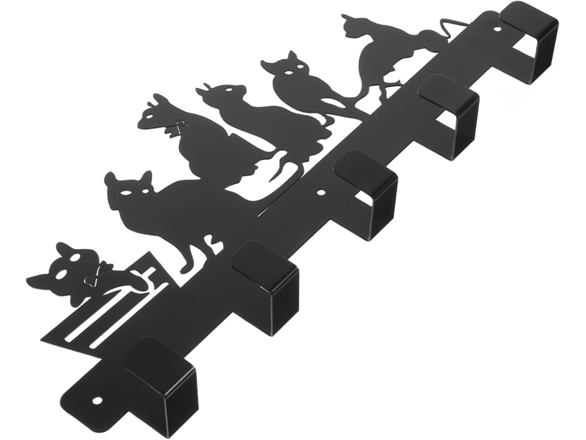 Gancho De Parede Decorativo Com Parafusos, Gato De Ferro Preto
