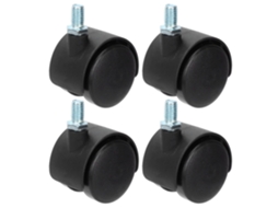 Conjunto de 4 Rodízios 1,5 Polegadas, Rodízios Reforçados com Freio, Rodízios Com Gira-discos, Rodízios Plástico Pu