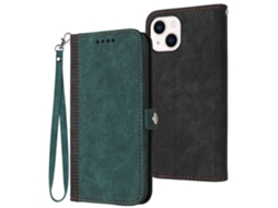 Capa Pega Para Iphone 14 Pele Sintética Magnética Verde