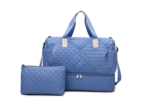 Bolsa De Viagem Com Compartimento Para Calçados E Necessaire, Ideal Para Mães, Gestantes E Viajantes Azul Hexinyigjly