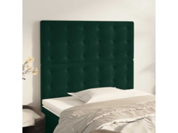 Vidaxl Cabeceira Verde Escuro 100x5x118/128 Cm Veludo