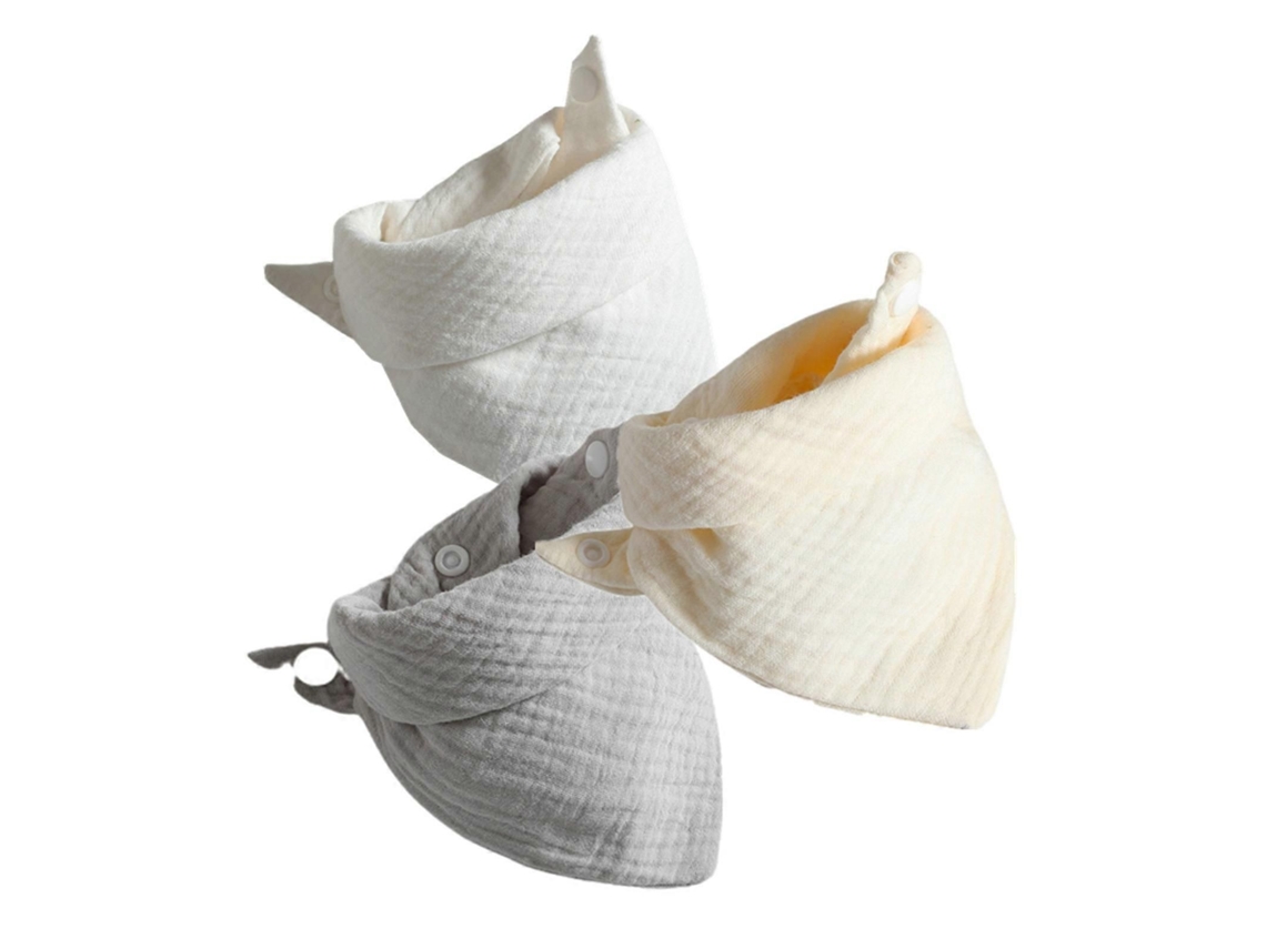 Conjunto De 3 Babadores Bandana Para Bebês, Babadores De Algodão Super Macios Com 4 Camadas, Ideais Para Bebês De 0 A 36 Meses. Ótimo Para Presente.
