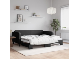 Vidaxl Sofá-cama Com Gavetão 90x190 Cm Tecido Preto