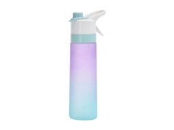 Garrafa de Água Esportiva Unissex com Espuma Spray Gradiente, Copo de Plástico Colorido para Spray MDUG (roxo Claro)