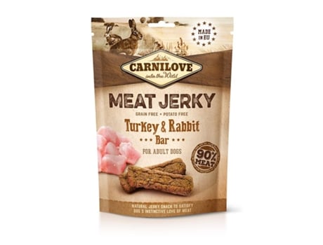 Carnilove Jerky Rabbit and Turkey Bars 12x100gr Alimento húmido para gatos Sem cereais