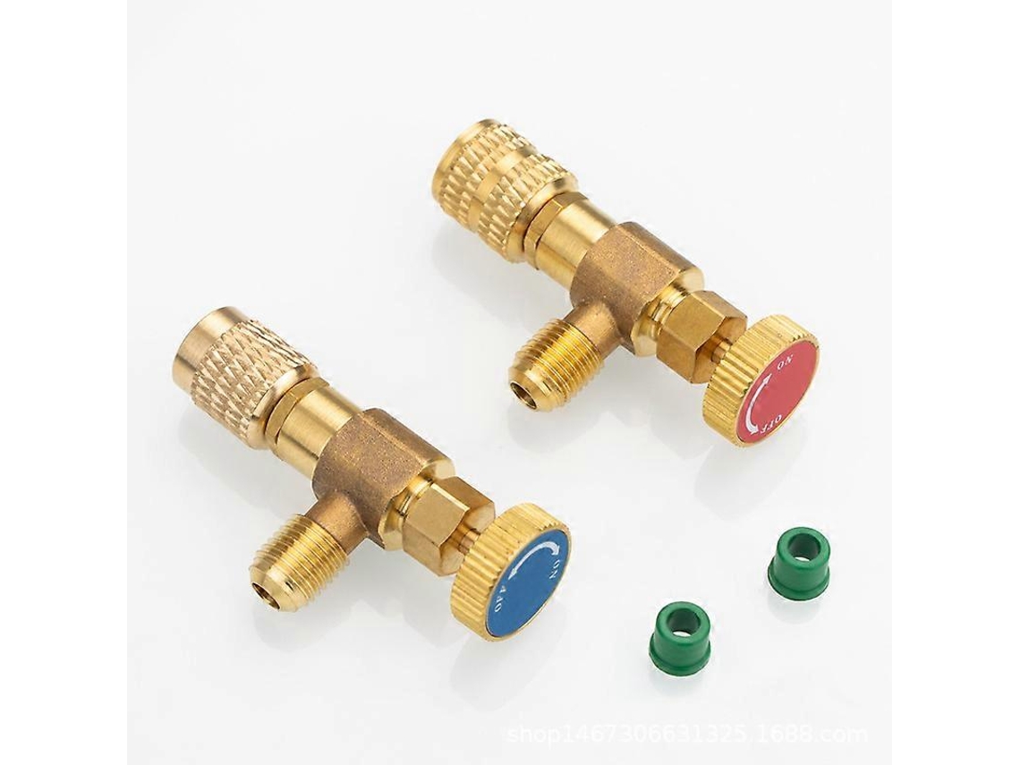2 adaptadores de válvula de refrigerante R410a R22, ferramenta de ar condicionado 1/4", seguro para lar S/MARCA