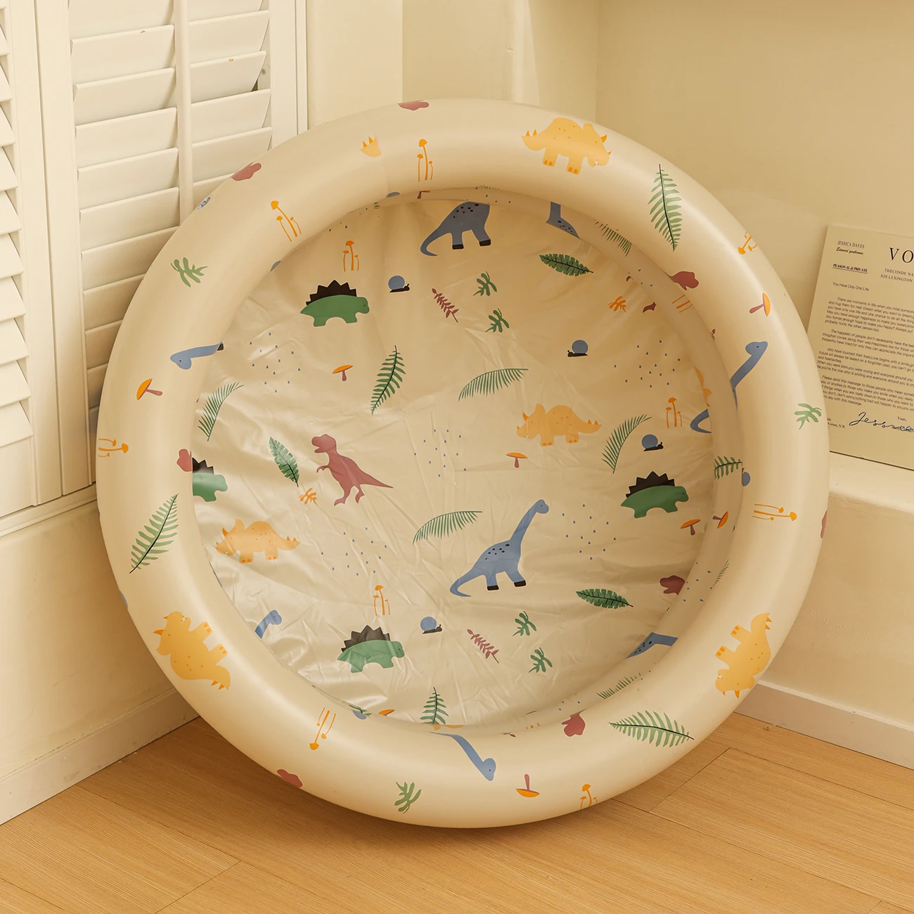 (bege-90) Uma Piscina Inflável Infantil Reforçada, Com Design Fofo E Material Atóxico.