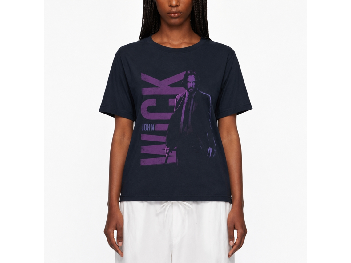 Rockinstone John Wick Name And Character Illustration Navy Adult T-shirt Size:l