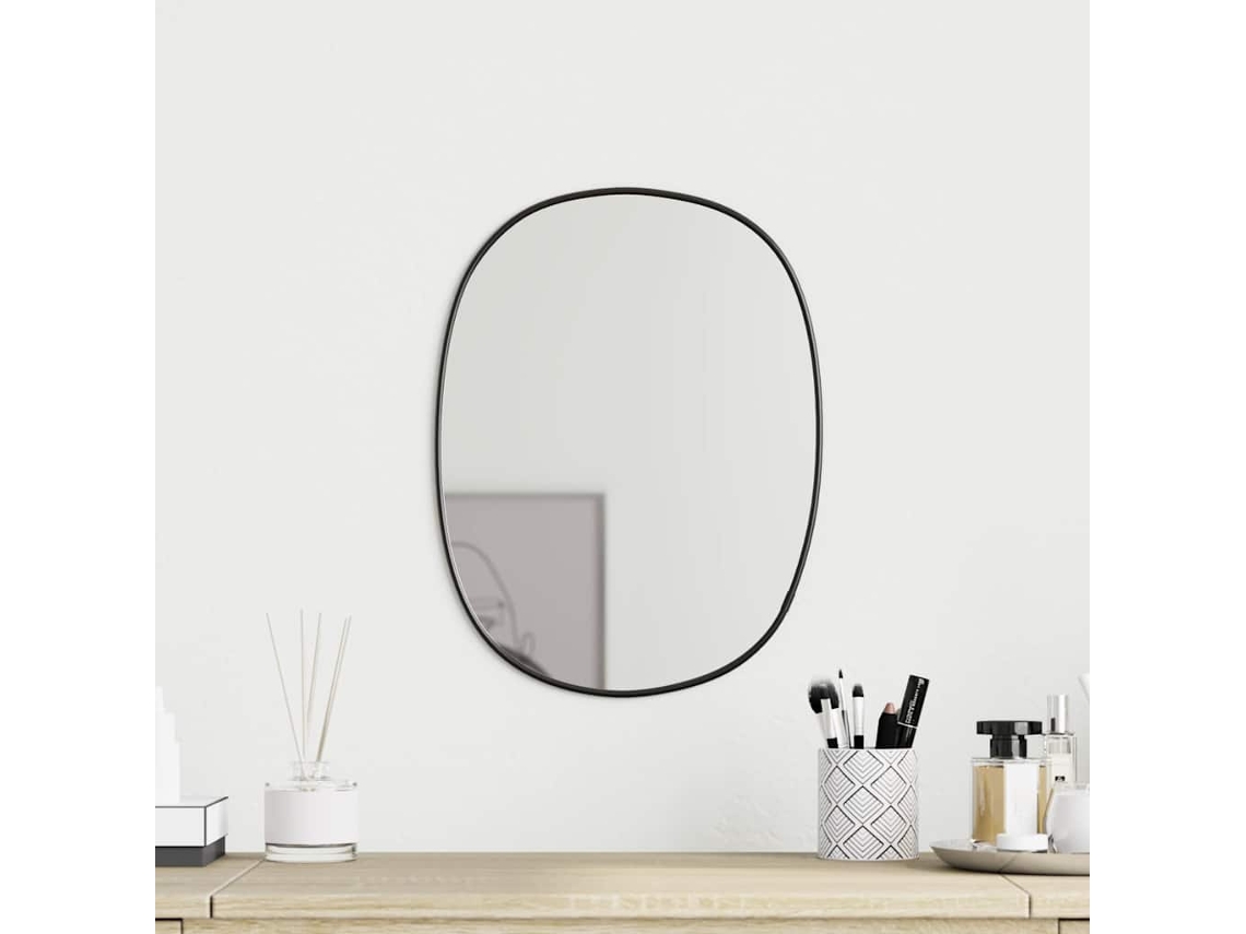 Vidaxl Espelho De Parede 30x25 Cm Preto